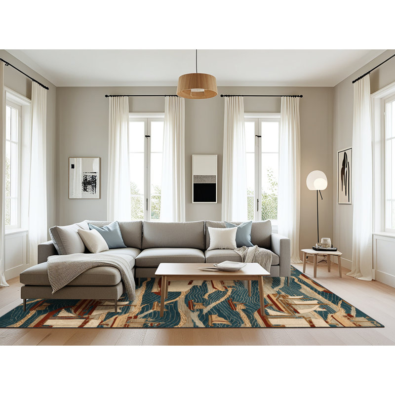 Tapis noir Art Deco lavable à la machine