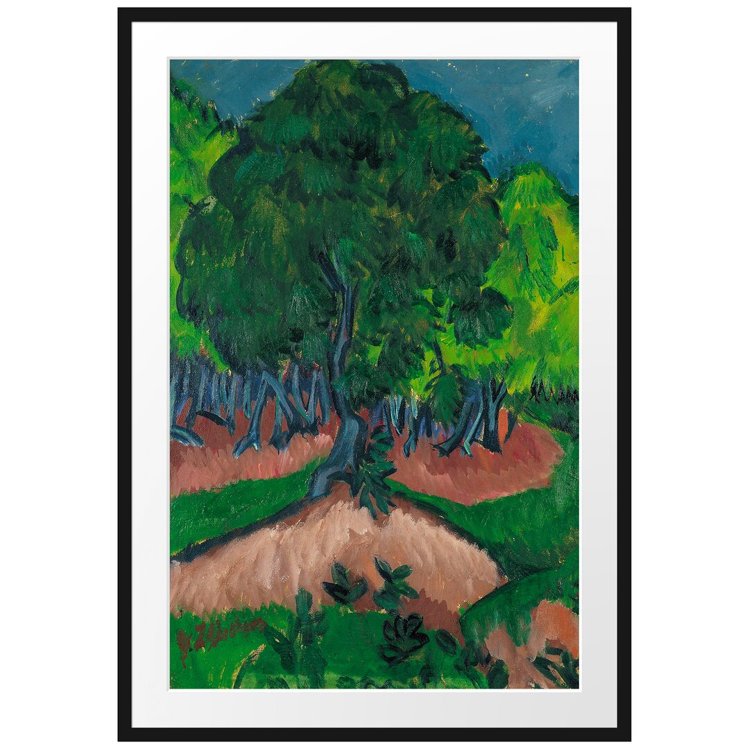 Gerahmtes Poster Landscape with Chestnut Tree von Ernst Ludwig Kirchner