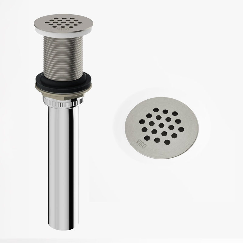 Vessel Grid Bathroom Sink Drain, Brushed Nickel