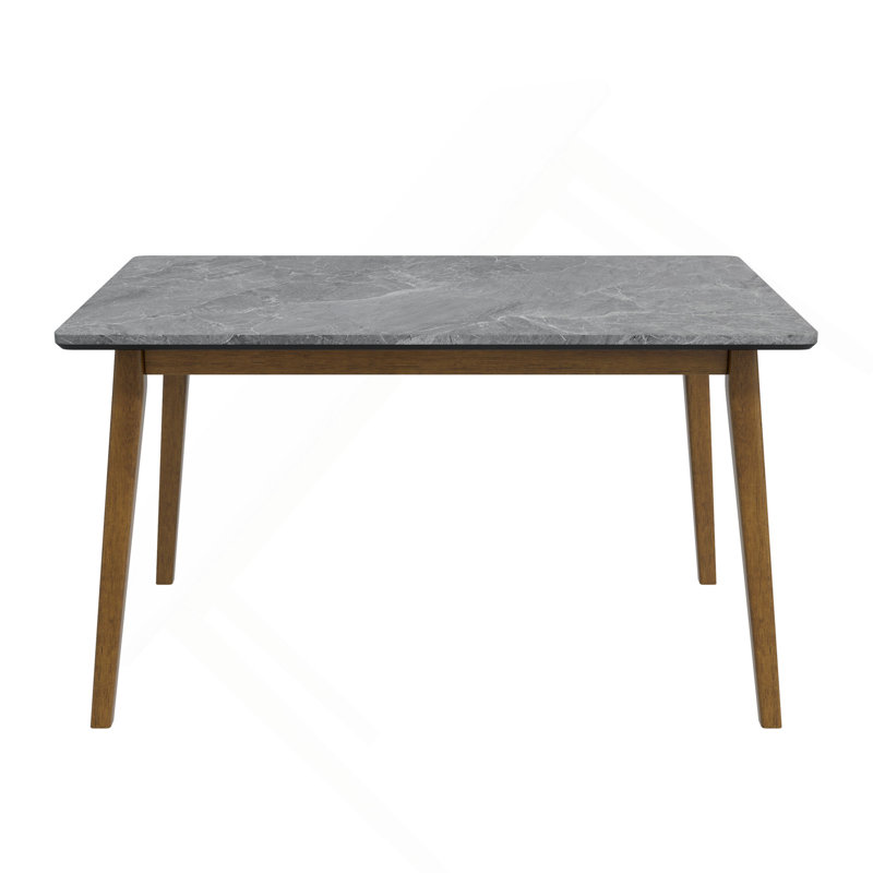 Dining Table with Smart Top in Solid Wood Legs, Brown