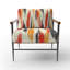 Chaise rembourrée moderne avec accoudoirs Ikat-455736801