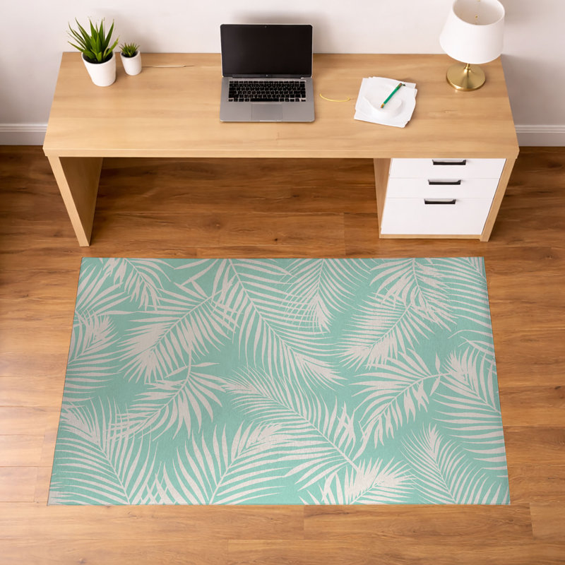 Tapis de bureau léger antidérapant Waving Palms, L 84 po x P 60 po, Comme neuf