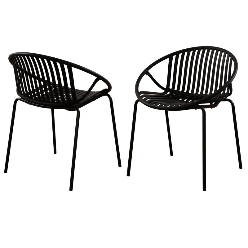 Chaises de salle à manger de patio, Noir