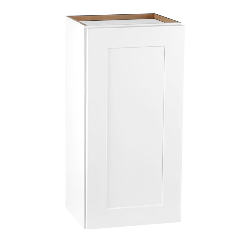 Armoire murale blanche en bois massif à une porte pour le rangement de la cuisine, de la salle de bain et du salon - 3 tablettes, conception ajustable