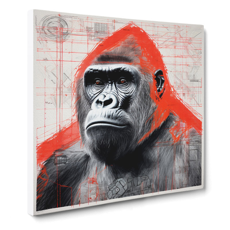 Gorilla Constructivism No.1 - Wrapped Canvas, 50cm H x 50cm W x 3cm D