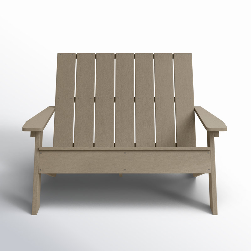 Byrnes Recycled Plastic Double Adirondack Loveseat, Woodland Brown