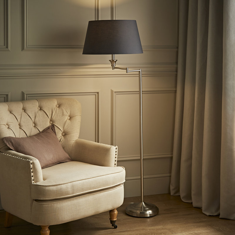 Letitia 148cm Swing Arm Floor Lamp, Grey, Yes