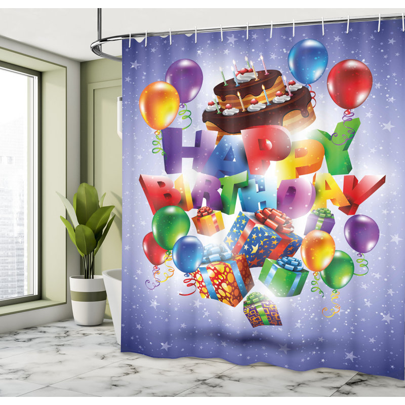 Shower Curtain with Hooks Included, 70"H x 69"W