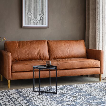 Corrigan Studio Geoffrey Genuine Leather 2 Seater Sofa | Wayfair.co.uk