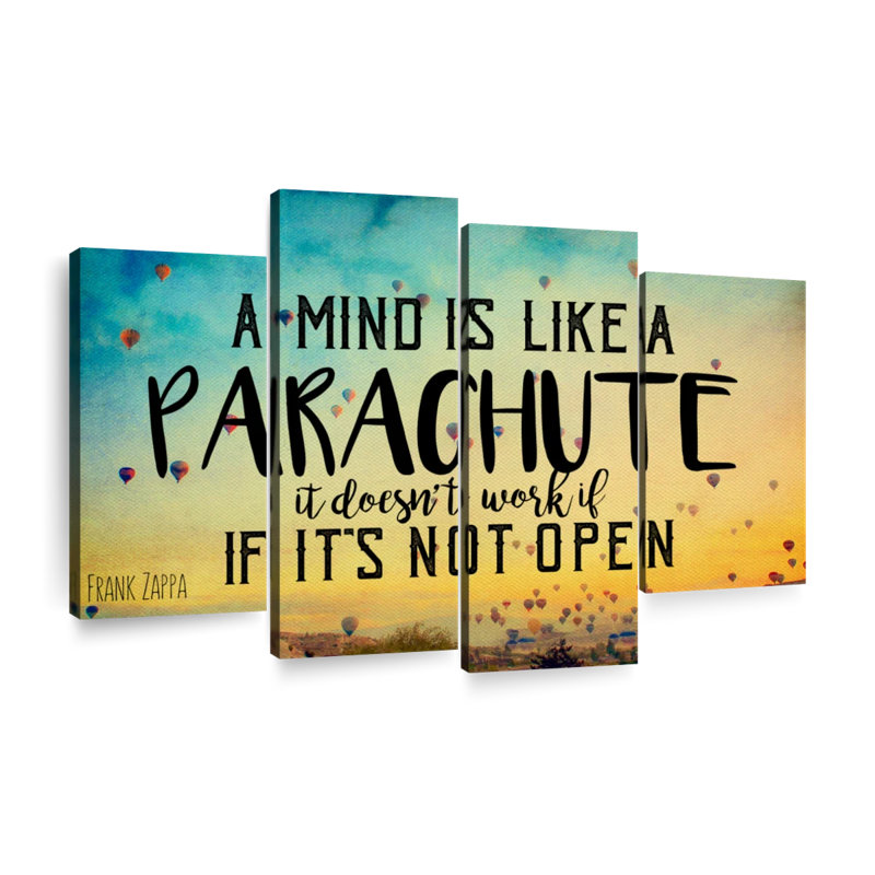 «Mind Quote On Canvas», ensemble de 4 pièces, H 48 po x l 75 po x P 1,25 po
