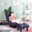 Fauteuil inclinable à dossier réglable, garnissage en lin - Profondeur : 67,2 cm (26,46 po), structure métallique, hauteur du dossier : 89,1 cm (35,09 po)