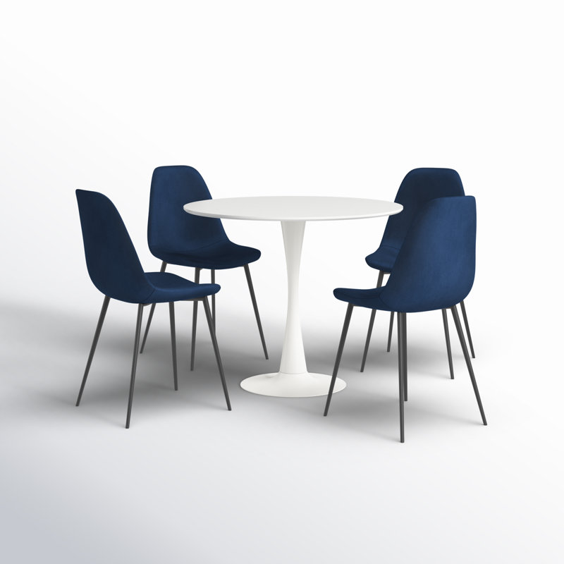 Careyann 4 - Person Pedestal Dining Set, Ink