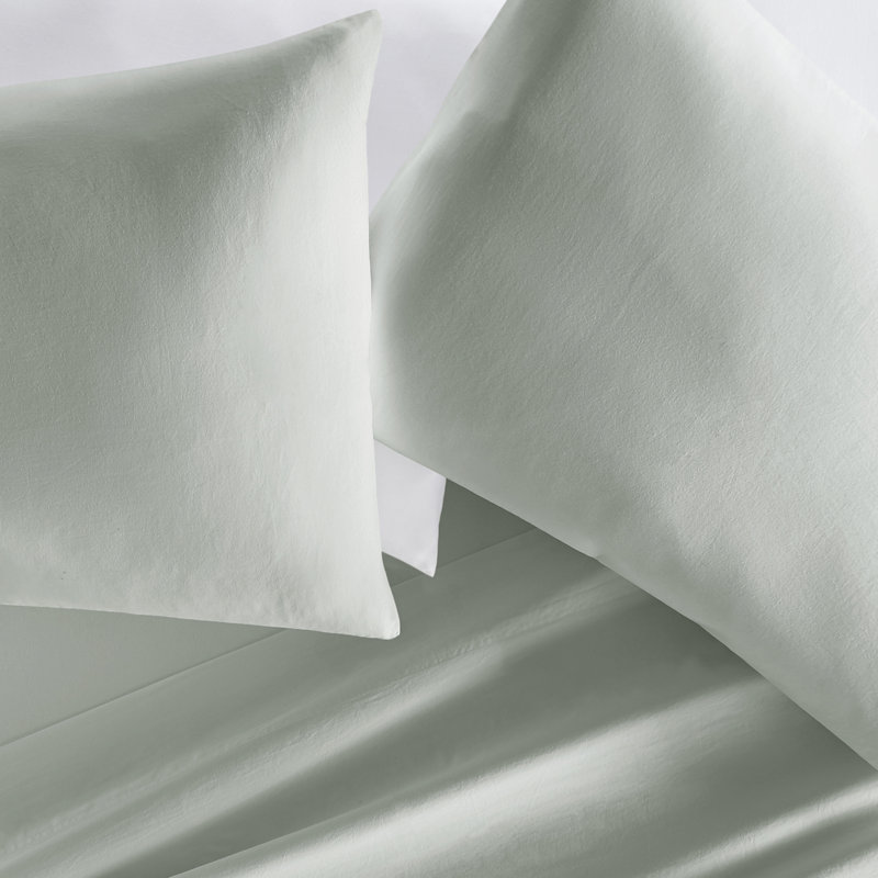 Ensemble de taie d'oreiller 100% coton, Brume verte, Standard