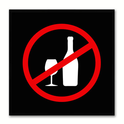 " No Drinking Sign Black "