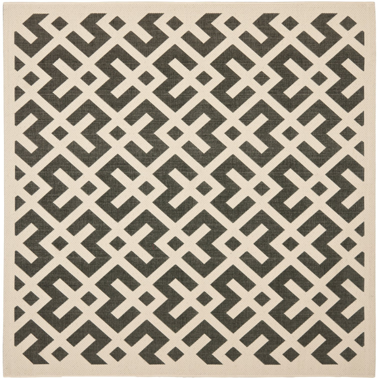 Arneshia Geometric Black/Beige Indoor/Outdoor Area Rug