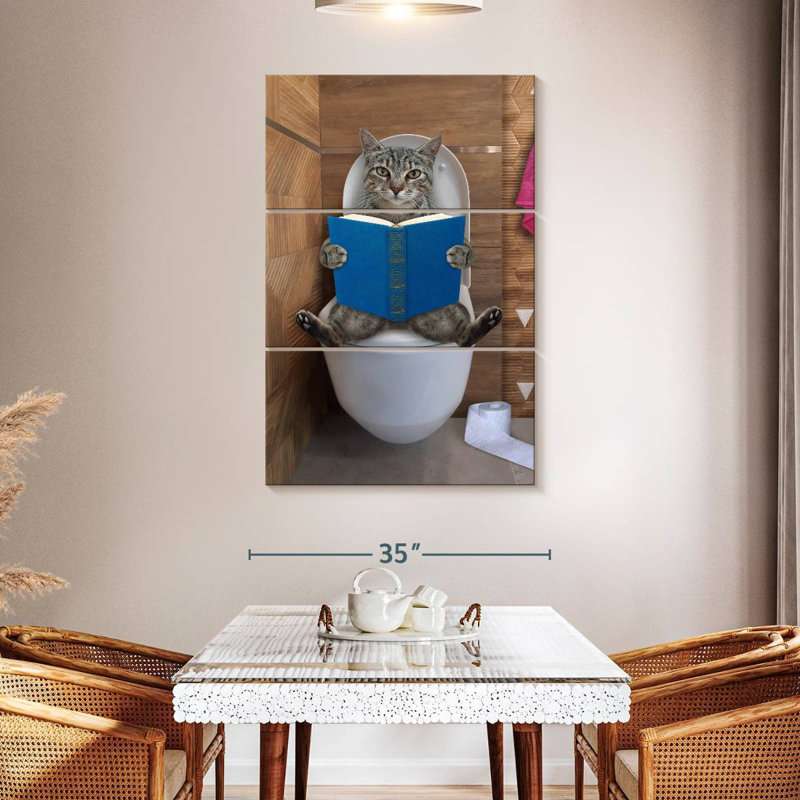Ketti Tabby Cat Toilet Time, 38" H x 24" W