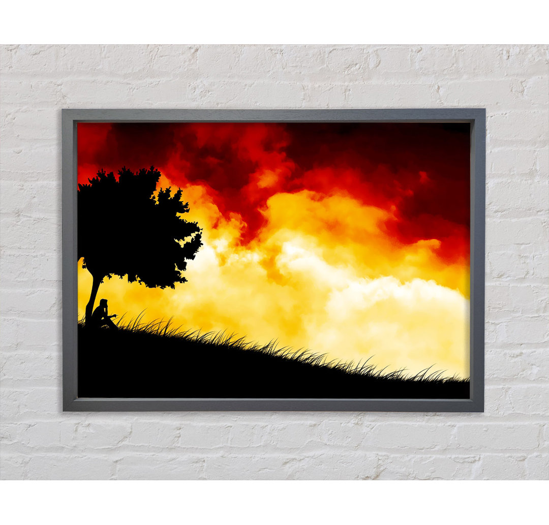 Fire Sky Red - Einzelner Bilderrahmen Kunstdrucke auf Leinwand