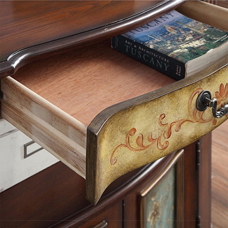 Coffee Solid Wood Free Form Console Table, Coffee
