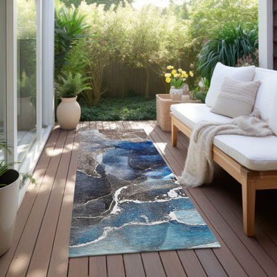 Kyrie Washable Abstract Indoor / Outdoor Rug