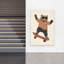 Cool Bear Skater Modern Playful Retro Bear Wall Art Print 1 Piece Wrapped Canvas Wall Art-2095369064