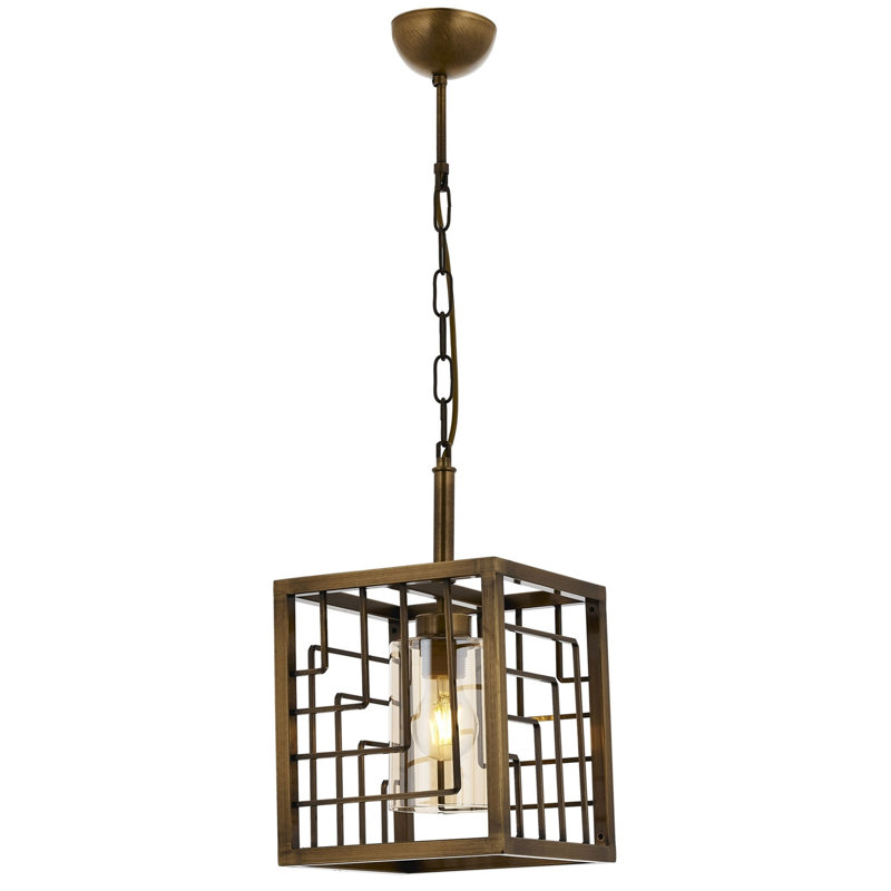 1 - Light Square/Rectangle Pendant, Gold