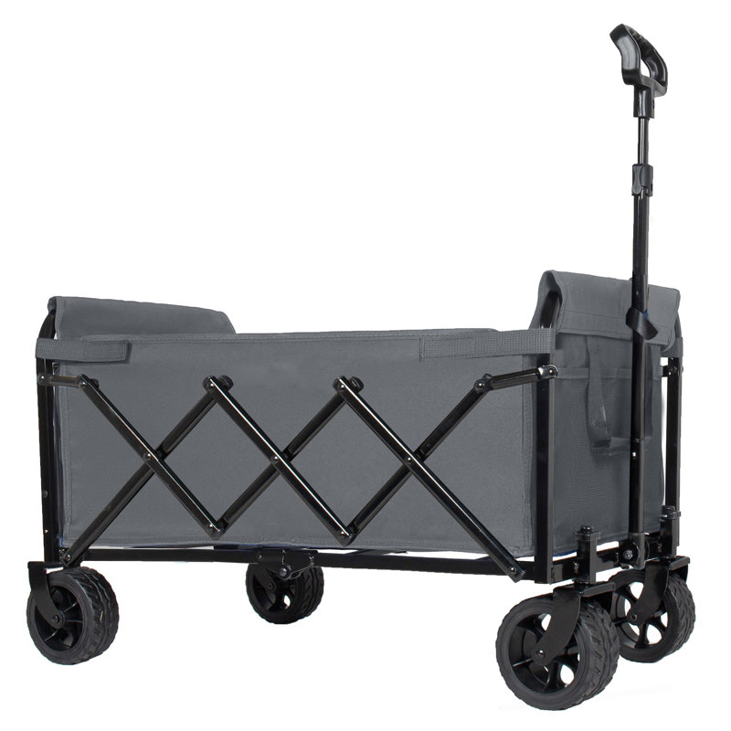 Chariot utilitaire extensible à double couche avec roues tout-terrain Wagonpro XPERT - Chariot de jardin pliable robuste pour le camping, le magasinage et l'utilisation à l'extérieur