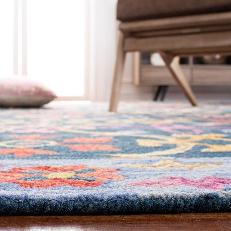 Tapis oriental en laine crocheté à la main Talmo, Tapis de couloir 2 pi 3 po x 8 pi