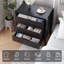 Commode 3 tiroirs avec pieds en bois massif pour chambre à coucher, salon, noir-1513500565
