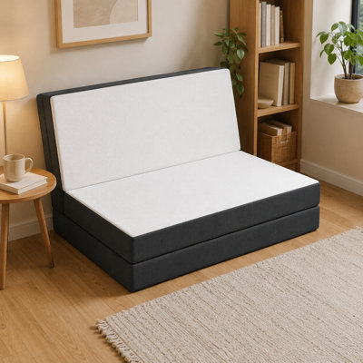 Matelas pliable en mousse à mémoire de forme de 15 cm (6 po), 190 cm x 137 cm (74,9 po x 53,9 po), tapis portable idéal pour chambre d'amis, camping, VR, voyages et yoga, fabriqué aux États-Unis