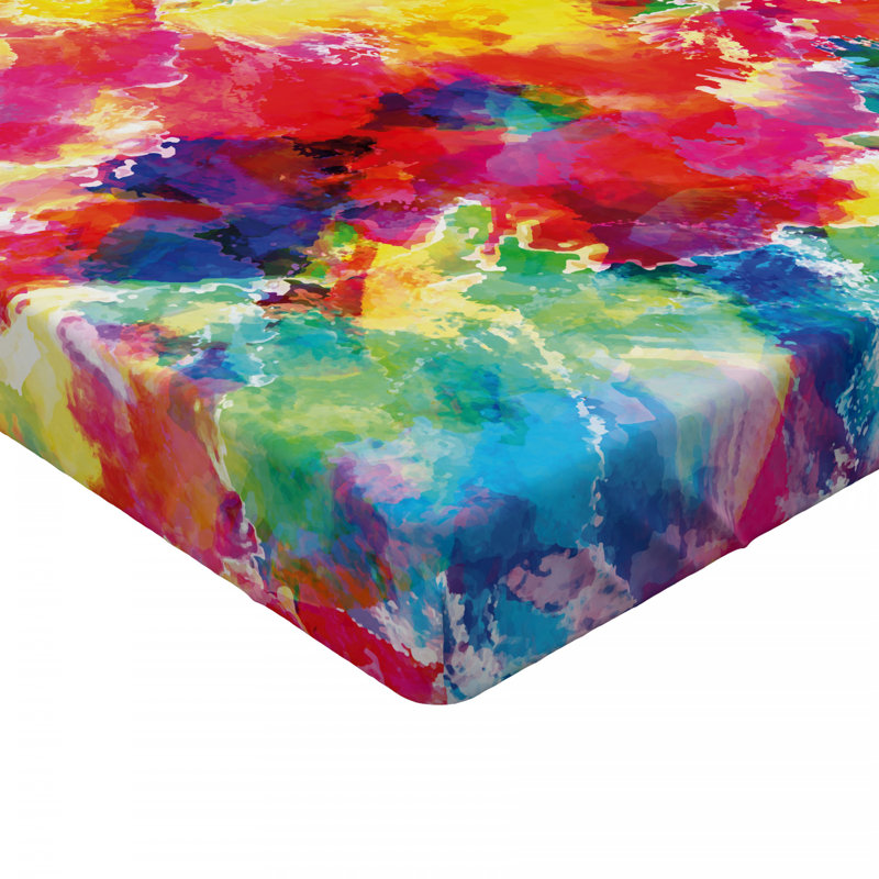 Microfiber Abstract Fitted Sheet, Full Fitted Sheet, Red/Blue Abstract 2