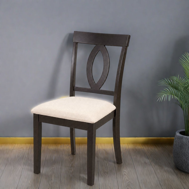 Ensemble de 4 chaises de salle à manger rembourrées Comfort, Bois brun foncé