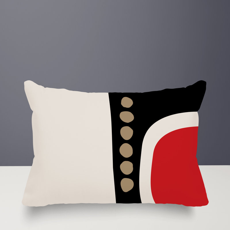Coussin lombaire réversible intérieur / extérieur Sofi Minimalist, H 18 po x l 25 po, Rouge