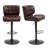 Modern Adjustable & 360° Swivel Bar Stools Set Of 2 - 30" Bar Height Upholstered Fabric, BIFMA Certified For Kitchen Island & Home Bar, Brown