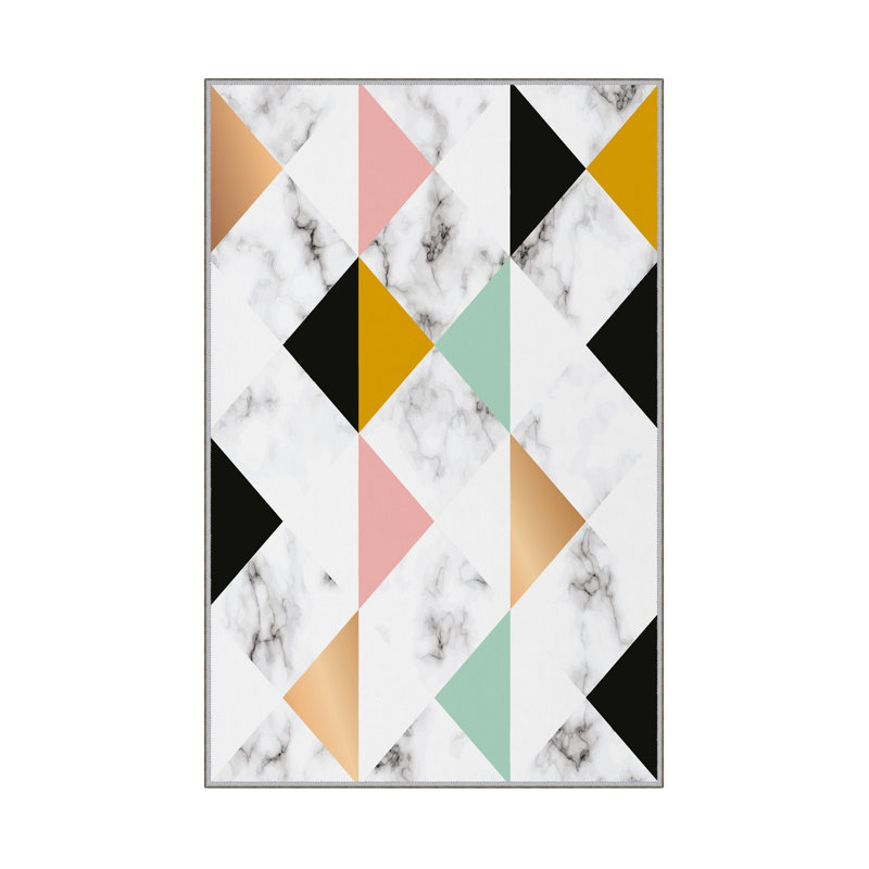 Premium 3D Printed Carpet, 4 x 6 ft, 100% Polyester, 0.04 in Pile Height | Antibacterial, Non-Slip PVC Dot Underside, Machine Washable | Ideal for Living Room, Bedroom, and Playroom, Stylish & Durable Design