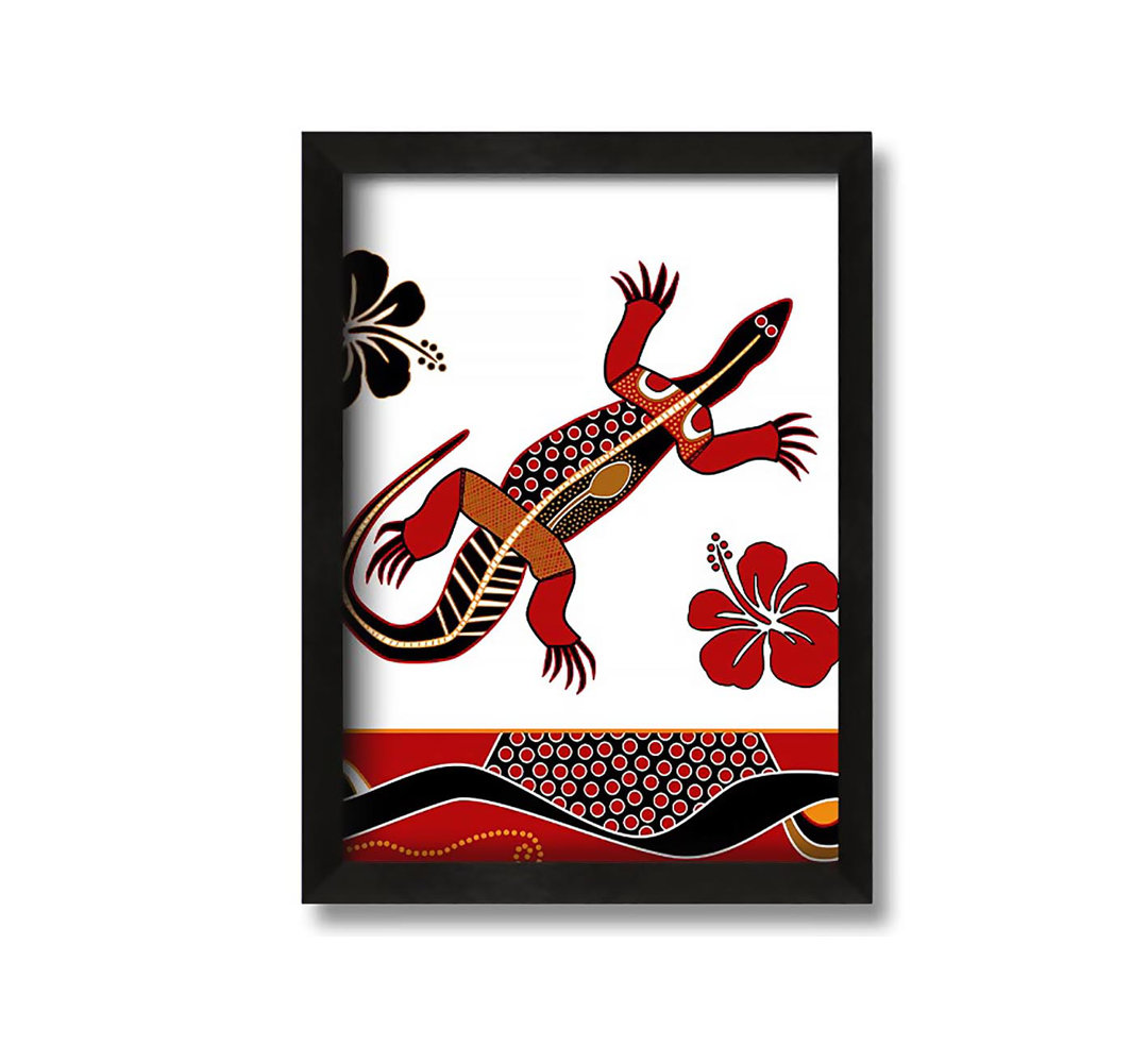 Gerahmtes Leinwandbild Aboriginal Lizard 1