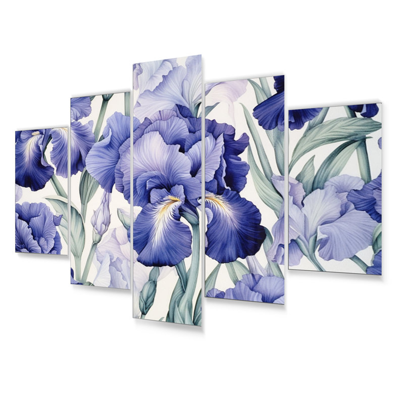 Bardane - Irises Metal Wall Art Prints Set