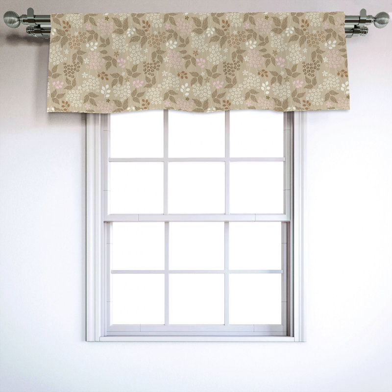 Sateen Floral Ruffled Window Valance