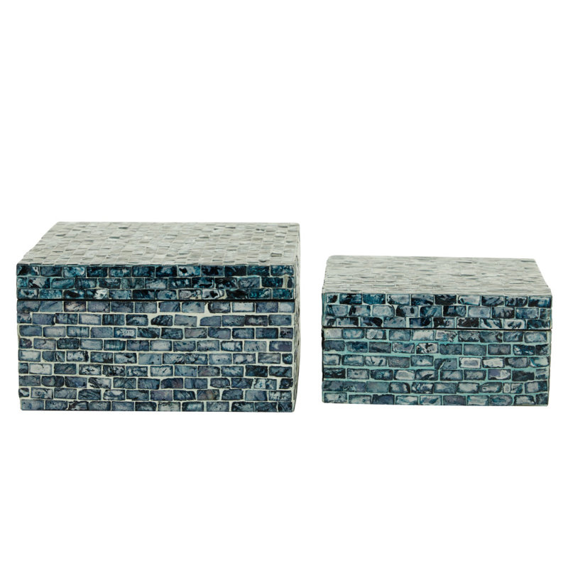 2 Piece Wooden Decorative Box Set