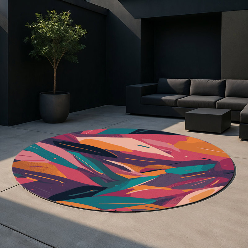 Nexus Burst Indoor And Outdoor Area Rug, Round 5'