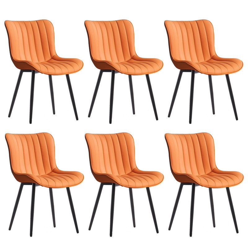 Chaises de salle à manger rembourrées en cuir Heitger, Chameau