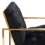 Chaise d'appoint Luxe en velours capitonné noir avec structure en acier inoxydable doré poli-82195272-82195271