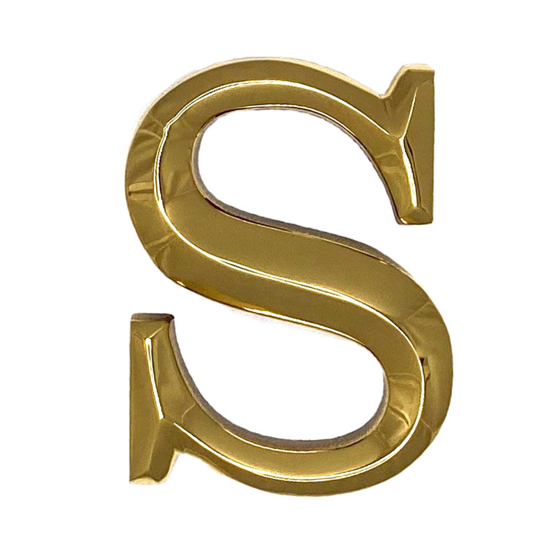 Heurtoir de porte lettre monogramme, Laiton, S