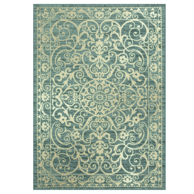 Tapis oriental intense Dreyfuss, Rectangle 1 pi 8 po x 2 pi 10 po, Vert