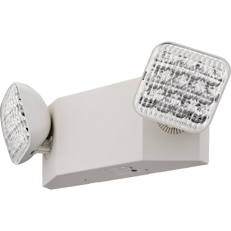 Off White Hardwired Dual Lamp LED Emergency Light