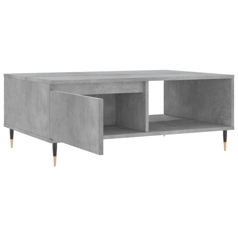 Erinn Four Leg Coffee Table with Storage, Concrete Grey