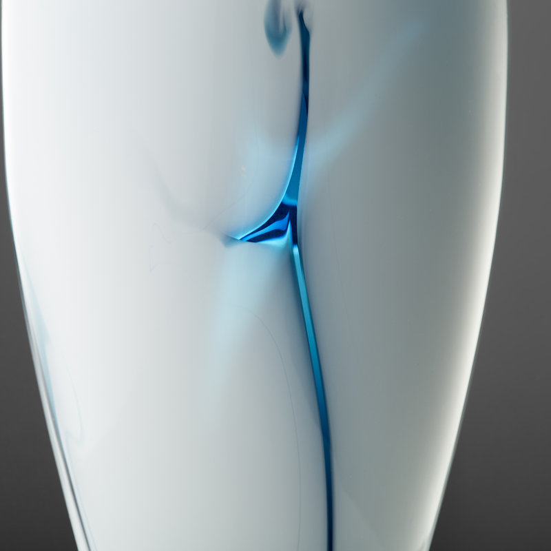 Deep Sky Glass Table Vase, 14.25" H x 7" W x 7" D