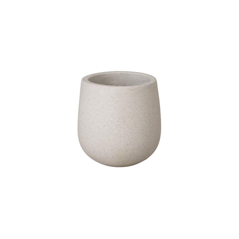 Pot à fleurs en ciment Efkea, H 12 po x l 11 po x P 11 po, Blanc