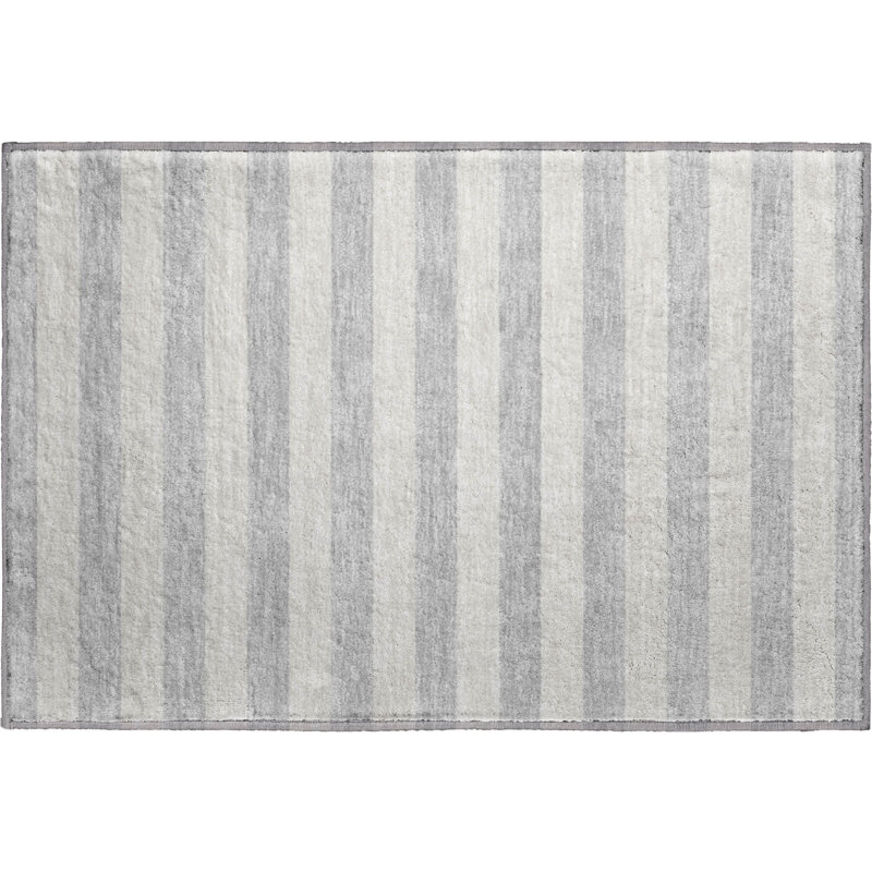 Premium Machine Washable Cerrito AMF530 Pewter Rug, Rectangle 1'8" x 2'6"