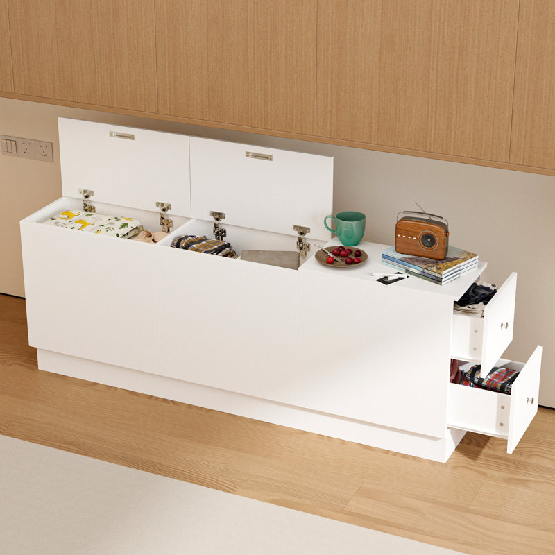 2-Door 2-Drawer Headboard With Strong Storage