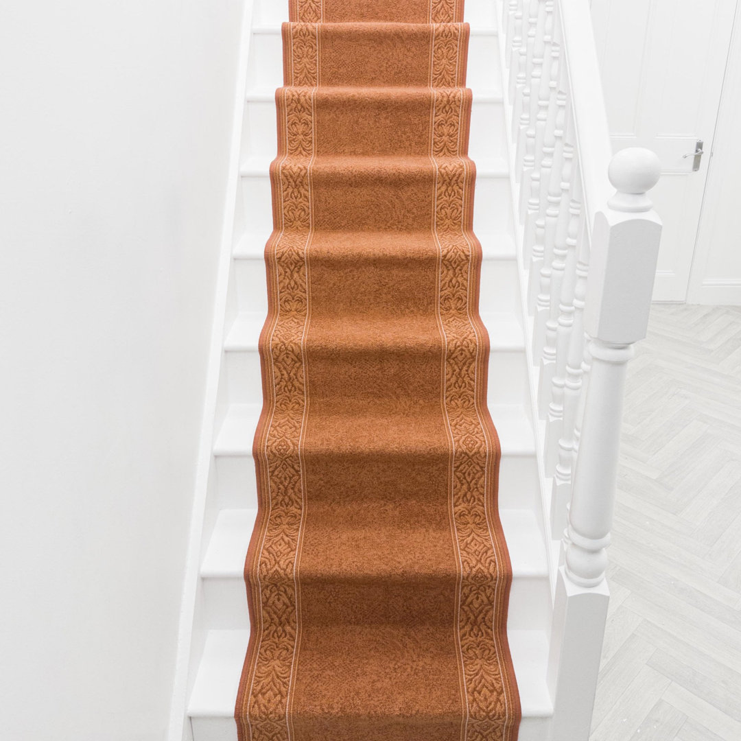 St Tropez Terracotta Stair Runner – Hardwearing, Non-Slip & Durable Carpet for Stairs & Staircases, Multiple Lengths